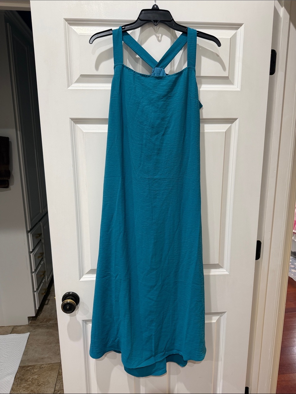Women's Teal Crossback Maxi Dress